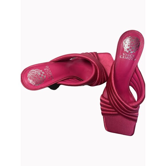Vince Camuto VC-Sarendie 8M Satin Fuchsia High Heel Sandals HOCO Prom - Picture 8 of 12